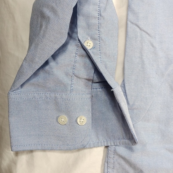 Chaps metallic blue men's long sleeve button down shirt size 16/16.5 (32/33) - Picture 5 of 11